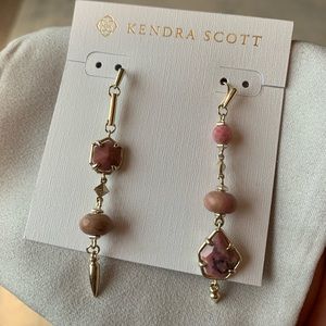 Kendra Scott mismatch silver and pink earrings